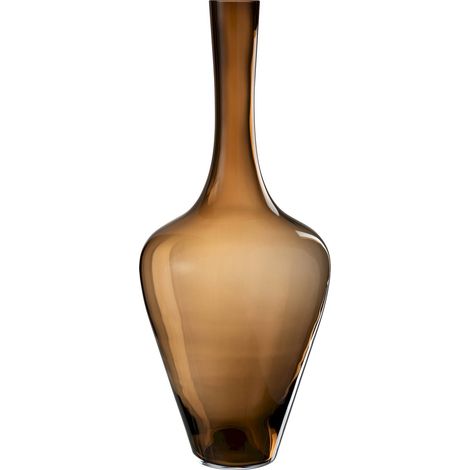 Vase décoratif en verre ambré élégant pour intérieur chaleureux - Verre ambré marron chaleureux