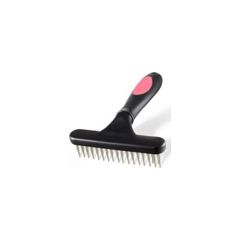 Peigne en forme de râteau pour retirer efficacement le sous-poil des chiens et des chats, couleur rose vif (1/5)
