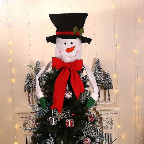 Décoration de sapin de Noël en tissu avec ornement de Noël, chapeau de sapin de Noël (1/4)