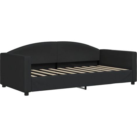Tagesbett Schwarz 90x190 cm Stoff vidaXL