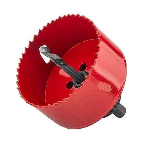 Scie cloche en acier rapide 60mm, scie trèpan pour des coupes dans le bois, le contreplaqué, l'aluminium pour tous les trèpans avec mandrin 1/4 (1/5)