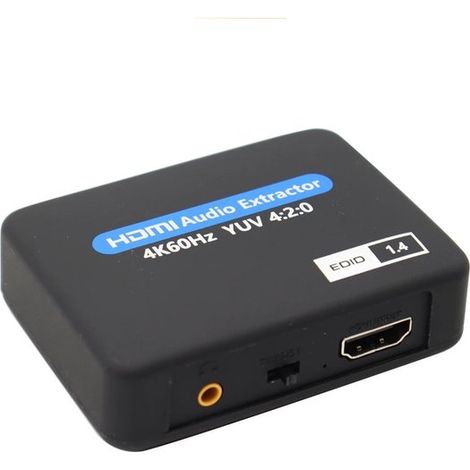 Divisor de audio HDMI 2K/4K - Compatible con salida de audio óptica Toslink (SPDIF) + audio de 3,5 mm - Incluye cable USB - Negro (1/5)