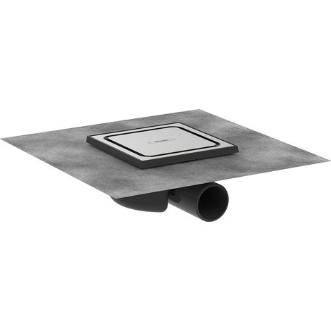 Hansgrohe – Couvercle de point de drainage RainDrain Spot 150x150mm – Acier inoxydable V2A – Hauteur d'eau d'arrêt 50mm – Siphon amovible