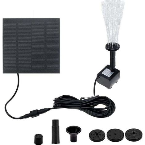Pompa per fontana solare, pompa solare galleggiante per giardino con 4 ugelli, kit pannello solare, pompa per laghetto, fontana, 1,2 W