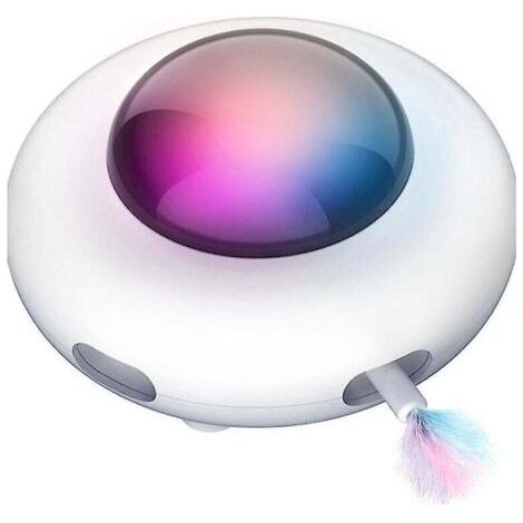 QORVA-Jouet électrique pour chats Smart Cats Teaser Stick UFO Toy Cats Turntable se transforme automatiquement en électrique Ha