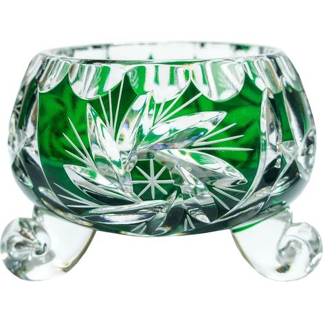 Frutero de cristal esmeralda con molinillo de 8 piezas (1/2)