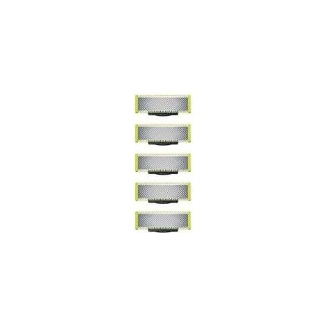 Applicable à OneBlade - Lames de rechange, pour rasoir/tondeuse électrique OneBlade, acier inoxydable robuste, taille, stylisation et rasage, lot de 5 (1/5)