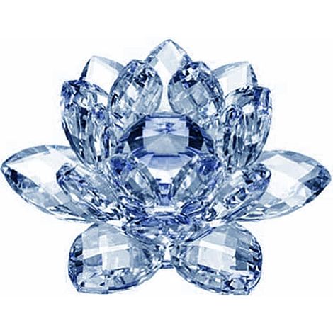 GARRYFIZH Décoration d'intérieur Crystal Lotus Bleu 80 mm