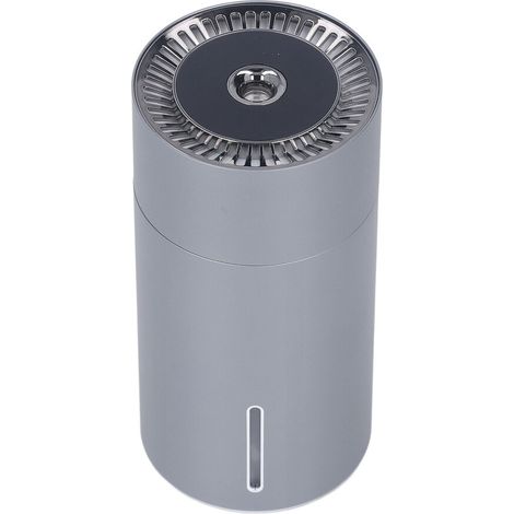 Umidificatore/deodorante per auto USB da 260 ml di colore grigio con tre fragranze regolabili.