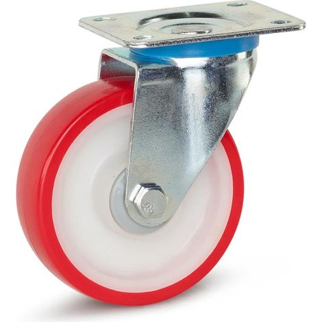 Roulette pivotante - MESO - PU - Platine - 125mm - 230kg (1/2)