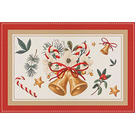 Sets de table de Noël, style champêtre, Noël d'hiver, fêtes de Noël, sets de table pour la cuisine familiale, nappes - 45 x 30 cm (polyester) - 4 pièces