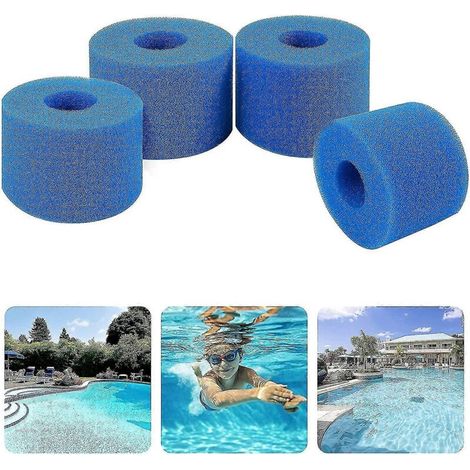 YMYNY Éponge filtrante de type A, lot de 4 filtres de piscine, éponge filtrante à cartouche, mousse filtrante de piscine, réutilisable et lavable, pour spa et piscine (1/4)