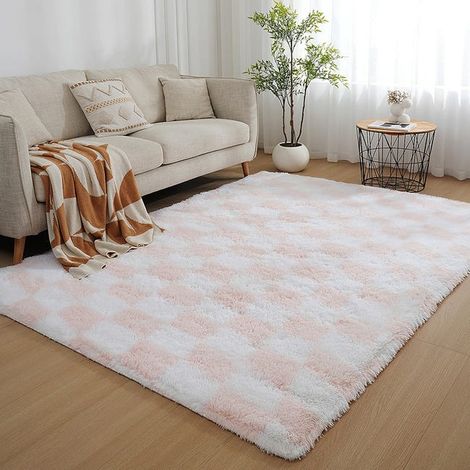Tapis Chambre Shaggy 120 x 160 cm Descente de lit Tapis Poils Longs Tapis Doux pour Salon Chambre Canapé Tapis Moelleux (SKU produit : 95210284  SKU Offre : lehuamwj1195) (1/4)