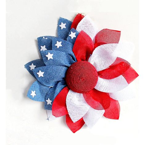 Guirlande Décorative Porte - Pour Fête Nationale Américaine - Extérieur Intérieur - Diamètre 30 Cm - En Bois Et Plastique - 1 Pièce (1/5)