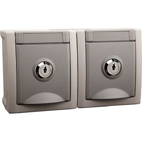 HHG Pacific Steckdose abschließbar 2fach 90591074-DE Nr. 4 FR-AP IP54
