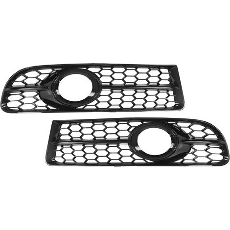 Paire d'encadrements de grille pour antibrouillards 8E0807681F, noir brillant, remplacements compatibles A4 B7 et S4 2005-2008, couvercles de phares antibrouillard, finition glossy, kit de 2 pièces. (1/5)
