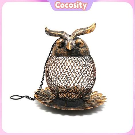 Mangeoire pour oiseaux suspendue - COCOSITY - Forme pétale - métal durable - drainage - chaîne en fer (1/4)