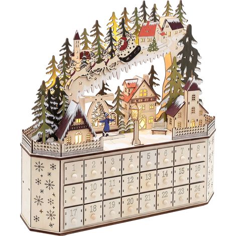 Weihnachtsdekoration LED JOKELA 45 cm Adventskalender Hellbraun (1/5)