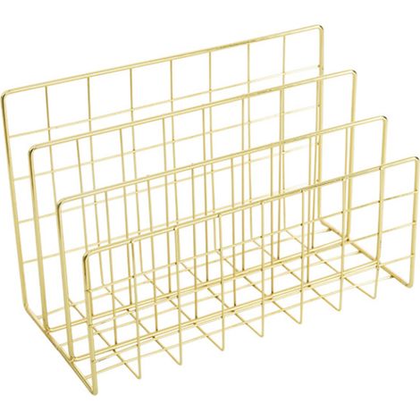 Porte-lettres en fer à trois compartiments, étagère multifonctionnelle, trieur de documents (1/5)