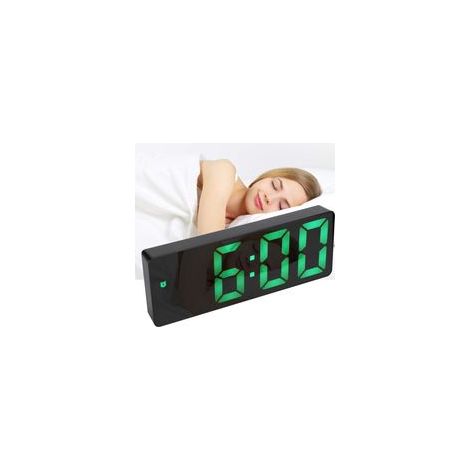 Réveil miroir LED avec fonction snooze – luminosité réglable – port de chargement USB – idéal pour les chambres et les bureaux. (1/5)