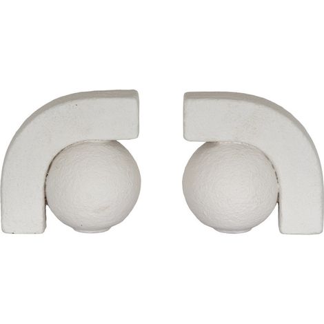 Ashen Book Ends - Ceramic - L9 x W27 x H13 cm - White