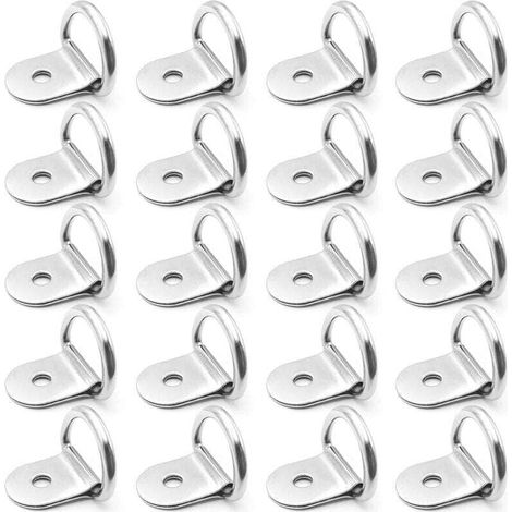 Anneaux D'arrimage INOX 20 Pièces Anneaux D'arrimage en D Ancrage Anneaux Arrimage pour Remorques Machinerie Lourde Outils Électriques Camping 36x25mm Argent (1/5)