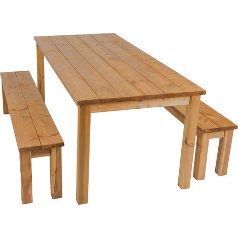 Axi  Louise Table De Pique Nique En Bois, Bancs Amovibles 200 Cm  Couleur Marron, Epicéa  Table Picnic 6 Personnes