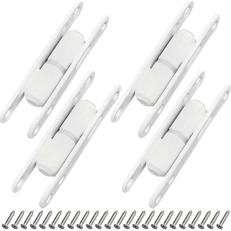Charnières de Porte, 4 Paires, Charnières Métalliques Blanche pour Fenêtre, Porte en Bois, avec 24 Vis, pour Meubles, Placards, Armoires, Fenêtres et Cabinets (1/5)