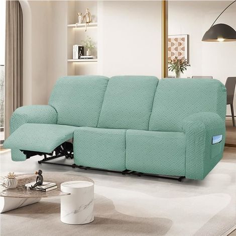 Copridivano relax a 3 posti, copridivano, coprichaise longue, verde menta. Sedie non incluse. (1/4)