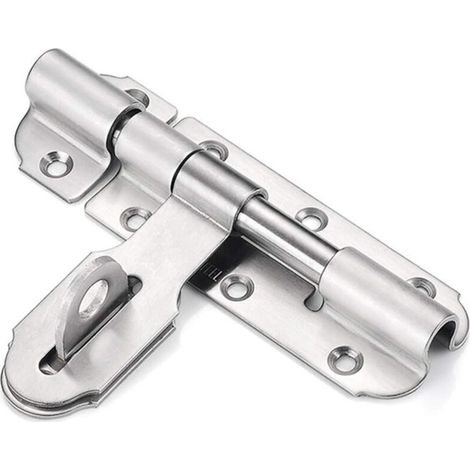 YMYNY 100mm Stainless Steel Sliding Door Lock with Padlock Catch, Heavy Duty Door Latch for Bathroom, Toilet, Garden, Shed (1/4)