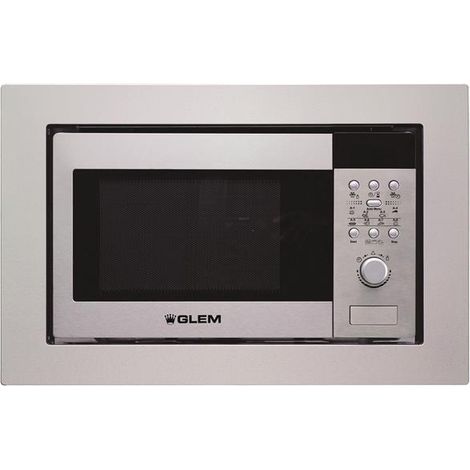 20 l 900 W + Grill 1000 W-electronic-8 Programme-inox-Kammer H 38 cm-mit Einbauset-inox - Glem