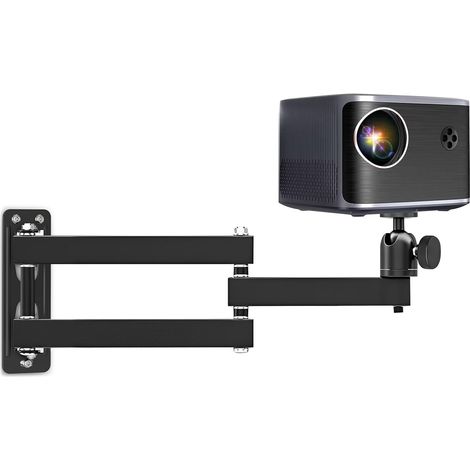 Support Videoprojecteur Mural, Support Projecteur Rotatif à 360° en Métal Support Retroprojecteur Pliable avec Interface à vis de 1/4" Supports Vidéoprojecteurs pour Home cinéma, Bureau (1/5)