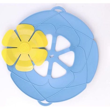 Fleur de cuisson en silicone - Couvercle anti-débordement - Protection anti-éclaboussures - Résistant à la chaleur - Bleu (1/5)