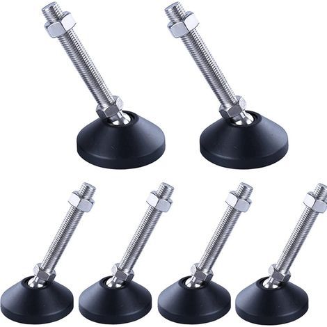 6 pièces pieds réglables M8 avec vis, supports ajustables pour meubles et machines, patins coulissants pour hauteur variable (1/5)