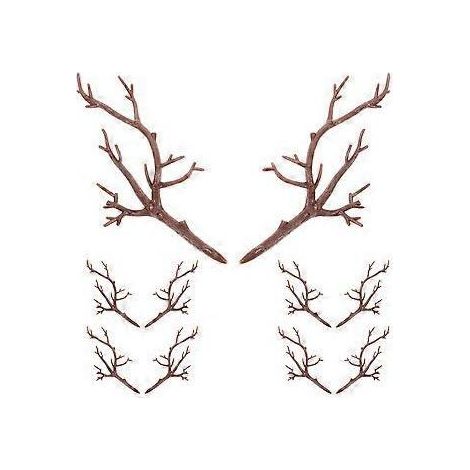 10 branches artificielles en forme de bois de cerf pour bricolage, décoration de plantes et compositions florales (20,00 x 9,00 x 1,20 cm)