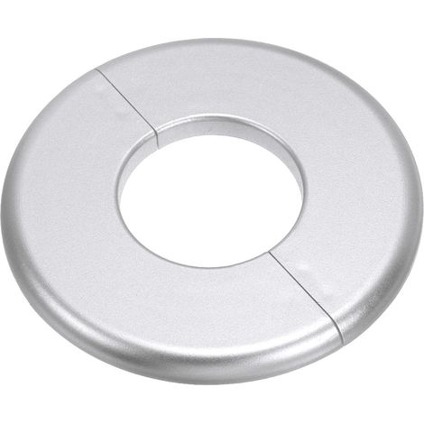 Plaque d'Écussons Auto-Adhésive Ronde 1.73"/44mm, Couverture Murale en ABS pour Tuyau d'Eau, Cache Mitigeur Douche Boucles Rosace Robinet Chauffage Plomberie, Argenté (1/5)