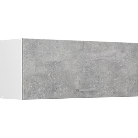 Hängeschrank R-Line, Beton/Weiß, 100 cm Flach, Vicco (1/5)
