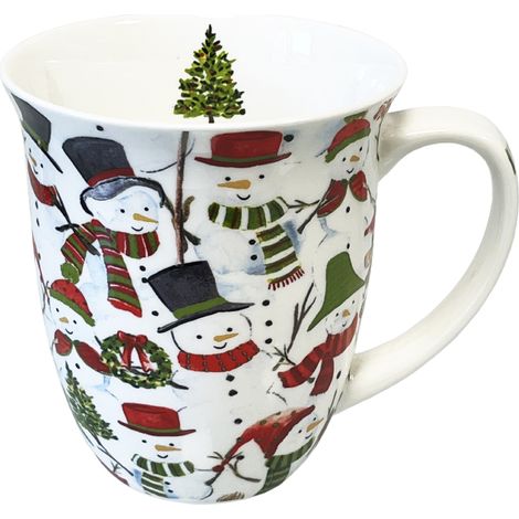 Tasse en Porcelaine Fine -  Bonhommes de neige (1/3)