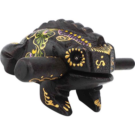 Rana Artesanal Tallada en Madera - Figura Decorativa con Sonido de Croar - Ideal para Hogar Oficina y Regalo - 6 x 4 cm - 1 Unidad (1/5)