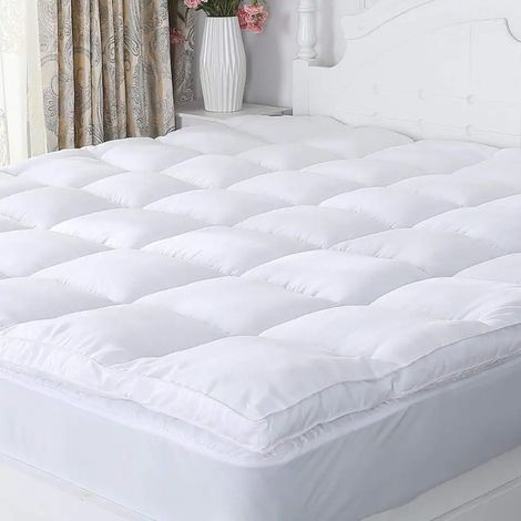 Sampur – Surmatelas en plumes de canard 100% – Épaisseur 6cm – Dimensions 90x190 cm – Soutien mi-ferme et accueil moelleux