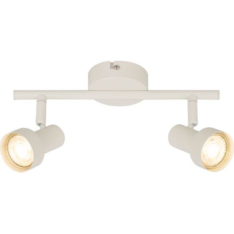 Briloner Plafoniera orientabile 27,5cm attacco GU10 max. 9W 2 luci bianco antico - Faretto da soffitto soggiorno corridoio cucina ufficio