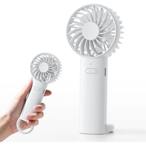 Ventilateur Portatif Ventilateur Rechargeable USB avec 3 Vitesses Piles Ventilateur de Bureau électrique Silencieux Blanc (1/5)