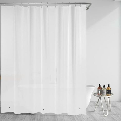 Douche transparente 72x72, liner de douche imperméable en PEVA, léger et mignon avec aimants et 12 œillets métalliques antirouille (1/5)