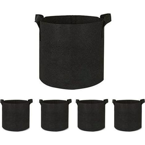 Bag of gardening, portable, 30x25/35x30 cm, package of 5, black (1/5)