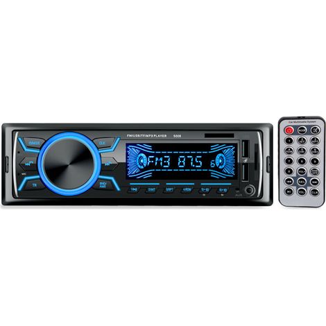 Autoradio Bluetooth Poste Radio Voiture,1Din Radio de Voiture, 4x60W Auto Radio 7Couleurs FM Stéréo Radio USB/SD/AUX/EQ/Lecteur MP3 autoradio Pioneer-Fei Yu