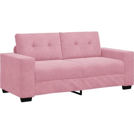 vidaXL Sofá de dos plazas rosa de terciopelo, 180x77x82 cm (1/2)