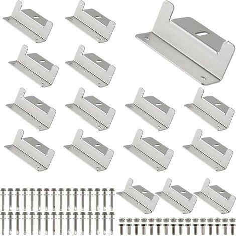 16 x Support Panneau Solaire en Z Fixation Panneau Solaire en Aluminium Avec Ecrous et Boulons, Support de Panneaux Solaire pour Bateaux, Varavanes, Véhicules de Loisirs, Toit,10065mm (1/5)