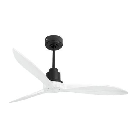 Tenerife - Super destratificateur et ventilateur DC 132 cm Gris basalte pales bois blanc sans Lumière 25 à 35 m² (1/4)