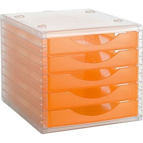 MODULO 5 CAJONES CRISTAL/NARANJA
