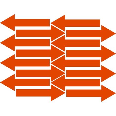 Pfeilaufkleber 20x7 cm, 16 Stück, orangefarbene Glanzaufkleber